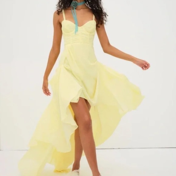 Rare For Love & Lemons Yellow June Maxi Dress - Picture 2 of 3